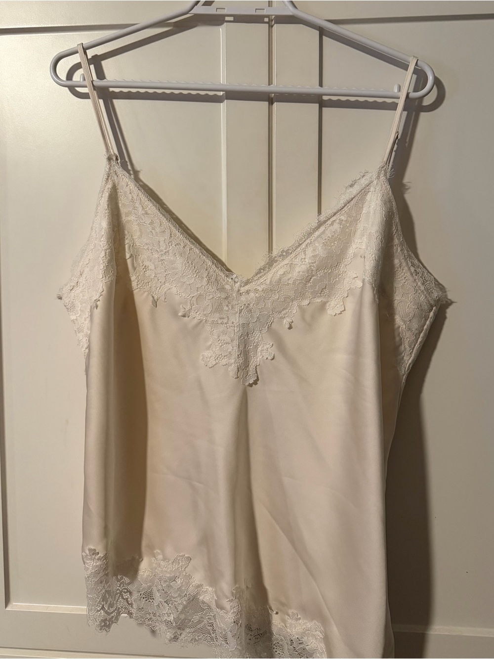 Dynamite Cream Lace-Trim Slip Camisole